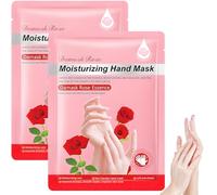 2 Pairs Rose Hand Mask Gloves, Deep Moisturizing & Softening Treatment for Dry Hands, Exfoliating Hand Peel Mask, Nourishing & Smoothing Ha-nd Gloves for Women and Men, At-Home Spa Care