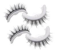 2 Pairs Self Adhesive Eyelashes, Reusable Natural Glueless Lashes with Beautiful Curly Curves, Washable Waterproof Stable False Lashes for Women.