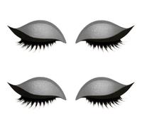 2 Pairs Self-Adhesive Lazy Eyeshadow Patch, Time-Saving Party Makeup Stickers, Quick Makeup 3-in-1 Eye Sticker(2Pairs Silver)