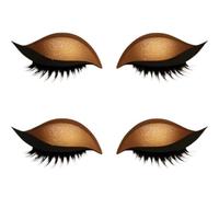2 Pairs Self-Adhesive Lazy Eyeshadow Patch, Time-Saving Party Makeup Stickers, Quick Makeup 3-in-1 Eye Sticker(2Pairs Golden)