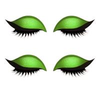 2 Pairs Self-Adhesive Lazy Eyeshadow Patch, Time-Saving Party Makeup Stickers, Quick Makeup 3-in-1 Eye Sticker(2Pairs Green)