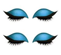 2 Pairs Self-Adhesive Lazy Eyeshadow Patch, Time-Saving Party Makeup Stickers, Quick Makeup 3-in-1 Eye Sticker(2Pairs Blue)