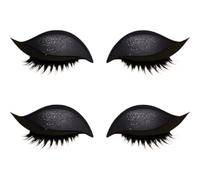 2 Pairs Self-Adhesive Lazy Eyeshadow Patch, Time-Saving Party Makeup Stickers, Quick Makeup 3-in-1 Eye Sticker(2Pairs Black)