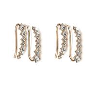 2 Pairs Seven Star Diamond Stud Earrings, 7 Stasr Ear Cuffs for Women, Seven Star Earring, Star Flashing Diamond Stud Earrings, Christmas Stud Earring, Diamond Earrings for Women Girls (Gold)