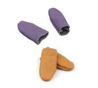 2 Pairs Sewing Thimble - Leather Finger Protectors for Needle Felting, Tools for Hand Craft Sewing and Needlework, Knitting Guards, Needle Felting Finger Protectors (Random Color)