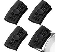 2 Pairs Silicone Assist Handle Holder Heat Insulated Hot Pot Grip Handle Cover Sleeve Grip for Cast Iron Woks, Pans, Griddles, Skillets, Plates (Black)