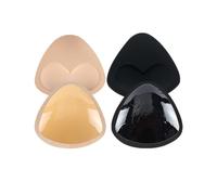 2 Pairs Silicone Bra Pads Inserts Triangle Push Up Pads Breast Pads Sticky Push-up Inserts for Swimsuits Bikini