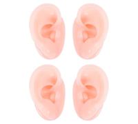 2 Pairs Silicone Ear Model for Earrings and Hearing Aids, Pink | Realistic Shape, Smooth Delicate Texture, Safe Flexible Practice Prop, for Teaching Biology and Students