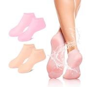 2 Pairs Silicone Moisturizing Socks, Silicone Socks for Women, Silicone Foot Socksfor Dry Cracked Feet Overnight Foot Care