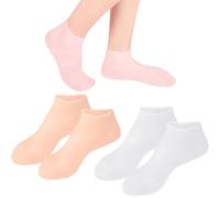 2 Pairs Silicone Socks for Moisturising Feet,Silicone Foot Care Socks Foot Moisturiser Sock,Silicone Gel Socks for Women Dry Feet Daily Use,Soft Gel Foot Socks for Dry Cracked Feet&Heel，Mix-A