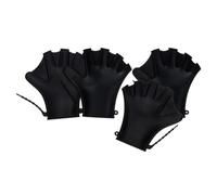 2 Pairs Silicone Swimming Training Gloves, Black | Adjustable Design for Aquatic Fitness Classes, Enhanced Push Power, Waterproof Silicone, Two Pairs