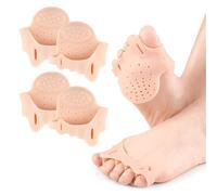 2 Pairs Silicone Toe Separators, Soft Breathable Gel Five Toes Separator Ball of Foot Cushions Bunion Corrector, Overlapping Toes Straightener Toe Alignment Metatarsal Pad for Crooked Hammer Claw Toes
