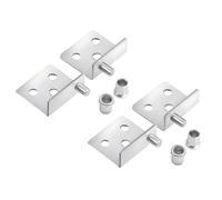 2 Pairs Silver Concealed Door Pivot Hinge Stainless Steel Rotating Door Hinge for Door Cabinet