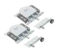 2 Pairs Sliding Door Roller Guide Adjustable Replacement Wheel | Surface Mount Design, Iron and Nylon Build, Double Convex Ball Bearing Guide, Rental Maintenance Use