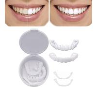2 Pairs Snap on Teeth Veneers Fake Teeth Smile Veneer Fake Braces Denture Cover The Imperfect Teeth for Make White Tooth Beautiful Neatr for Snap On Instant & Confidence Smile for Women Men