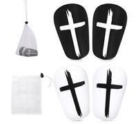 2 Pairs Soccer Shin Guards, 3.15x1.97 Inch Black & White Cross Protective Soccer Shin Pads Mini Football Shin Pads Equipment for Youth Boys Girls Adults