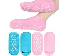 2 Pairs Soft Moisturizing Socks,Gel Lining Infused with Essential Oils and Vitamins for Dry Hard Cracked Skin Moisturizing Day Night Care Skin (Blue Pink)