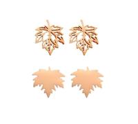 2 Pairs Stainless Steel Tiny Maple Leaf Stud Earrings Autumn Leaf Earrings Thanksgiving Earrings Fall Jewelry for Women, 1.2*1.2cm, Stainless Steel, No Gemstone