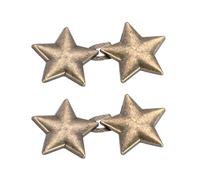 2 Pairs Star Jean Tightener Clips for Trousers, Alloy Adjustable Button Pins for Waistband No Sew Detachable, Waist Reduction Tool for Loose Jeans Skirts Trousers Bronze