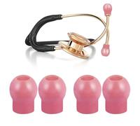 2 Pairs Stethoscope Ear Pieces Earplug Replacement Parts, Pliable Silicone Stethoscope Eartip Earbuds Compress Slightly for Prestige and MDF Stethoscope. (pink)