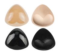 2 Pairs Sticky Bra Inserts, Double Sided Sticky Bra, Women's Adhesive Bras, Skin-Friendly Invisible Push-Up, Washable and Reusable, Suitable for Dresses and Strapless Clothing, Black, Skin Color