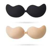 2 Pairs Sticky Bra - Strapless Push Up Invisible Bra for Low Cut Dress, Weddings, Parties and Dances