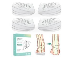 2 Pairs Supination Insoles - Gel Heel Pads - Welnove 3 Layers Adjustable Overpronation Insoles for Supination & Pronation Correction, Adhesive Heel Lifts for Flat Feet, Plantar Fasciitis, Bow Legs,L