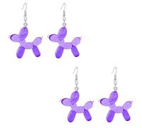 2 Pairs Sweet Cartoon Resin Balloon Dog Earrings for Women Funny Cute Earrings Weird Balloon Animal Dog Earrings Animal Jewelry Gift Charm Accessories, XL, Alloy Steel, No Gemstone