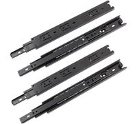 2 Pairs Telescopic Drawer Runners 35mm x 500mm Full Extension Guide Rails Heavy-Duty Black Slides for Smooth Drawer Operation Ideal for Kitchen & Furniture