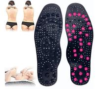 2 Pairs Therapy Massage Insoles, Magnetic Insole, Pressure Point Reflexology Insole, Accupressure Insole Relieve Pain, Orthotic Gel Shoe Insert for Men and Women,L,2 Pairs
