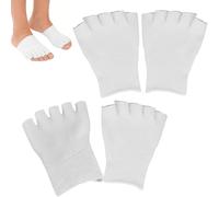 2 Pairs Toe Separator Socks White Toe Support for Arthritis Gel-Lined Foot Toe Covers for Moisturizing Care Liner Half-Toes Protectors Sock for Relieves Foot Pain/Corns/Overlapping & Pinched Toes