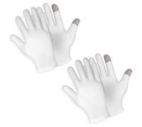 2 Pairs Touch Screen Moisturizing Gloves White Cotton Moisturizing Gloves Overnight Bedtime Heal Eczema Sleeping Lotion Hand Spa Treatment Gloves Repair Rough Cracked Dry Chapped Hands Skin