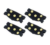 2 Pairs Tpe Ice Grippers Shoe Covers with Firm Studs for Boots | Black Non Skid Design, Quick on Flexible Band, for Commuters and Sportsmen in Snow