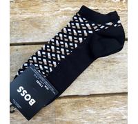 2 Pairs UK 9-11 Genuine HUGO BOSS Black Caramel Low Cut Trainer Socks 43-46 HB2