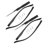 2 Pairs Universal Glasses Temple Arm Legs Replacement TR90 Black | 14.1x0.8x0.5cm Size, Glossy Electroplated Finish, for Opticians and Daily Eyewear Use