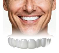 2 Pairs Upper & Lower Comfortable & Secure Fit for Men and Women Missing or Broken Teeth, Natural Looking, Temporary False Teeth (2)