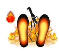 2 Pairs USB Heated Insoles Foot Warmer Carbon Fiber Heating Insoles Washable Electric Thermal Insulation Shoes Pad Foldable Winter Warm Plush Insole, Can Be Cut for Various Foot Size