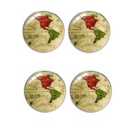 2 Pairs Vintage World Map Stud Earrings, Unisex Globe Map Earrings, Retro Travel Jewelry, Earth Explorer Minimalist Earrings Gift for Travelers