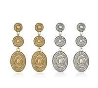 2 Pairs Western Earrings Jewelry for Women Country Concert Outfits Westerns Accessories, Zinc, No Gemstone