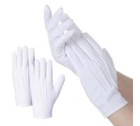 2 Pairs White Uniform Gloves, White Gloves Women Men, Soft Gloves Costume with High Elasticity, Uniform Dress Glove for Handling Wedding Dress, Police, Funeral Server, Usher, Tuxedo Guard Parade