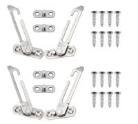 2 Pairs Window Restrictors, Adjustable Stainless Steel UPVC Window Safety Locks with Child Proof Latch for Ventilation Control in Homes, Schools & Offices