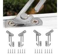 2 Pairs Window Restrictors Lock for UPVC, Stainless Steel Child Security Restrictor Lock Safety Window Catch Hook with Screws Left Right Handed for Home Office School Kindergarten (Silver)