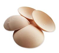 2 Pairs Women's Round Waterproof Removable Swimsuit Bra Pad Inserts, Bikini Top Bra Pads Insert B or C,D,DD,DDD/F Cup, Beige, B Cup