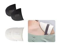 2 Pairs Womens Sponge Wedge Shoulder Pads Covered Set-in Shoulder Pads Non slip Enhancer Shoulder Pads with Bra Strap Sticky Flaps Sewing Foam Pad Bra Strap Cushion for T-shirts Dresses Clothes