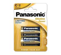 2 Panasonic Alkaline Power C Lr14 Batteries Blister 1.5V Baby R14 Mn1400 Am2 E93