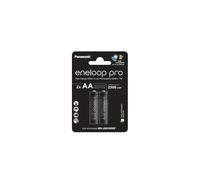 2 Panasonic Eneloop Pro Rechargeable AA HR6 Batteries Blister 1.2V 2500mAh