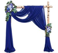 2 Panels Wedding Arch Draping Fabric 20Ft Length x 28" Width Royal Blue Arch Drapes Chiffon Fabric Sheer Curtains Backdrop for Party Bridal Decor Wedding Ceremony Ceiling Stage Reception Decorations