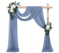2 Panels Wedding Arch Draping Fabric，28" x 20Ft Dusty Blue Wedding Arch Drapery Chiffon Fabric Sheer Backdrop Curtain Wedding Arch Decorations for Ceremony Arch Stage Party Backdrop Ceiling Decor