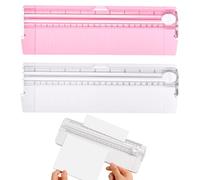 2 Paper Cutters, Guillotine Paper Cutter A4, Portable Paper Trimmer, Mini Paper Cutter with Automatic Security Safeguard and Side Ruler for Paper Label Card, Craft Paper and Photos