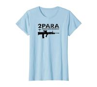 2 para - Parachute Regiment (Distressed) T-Shirt, Women, Baby Blue, Medium